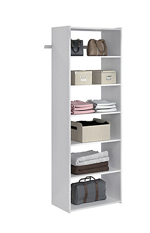EasyFit Closet Storage Solutions 25" W White Shelf Tower Kit, White, rollover