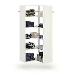 EasyFit Closet Storage Solutions 30" W X 30" D White Corner Tower Kit, White, rollover