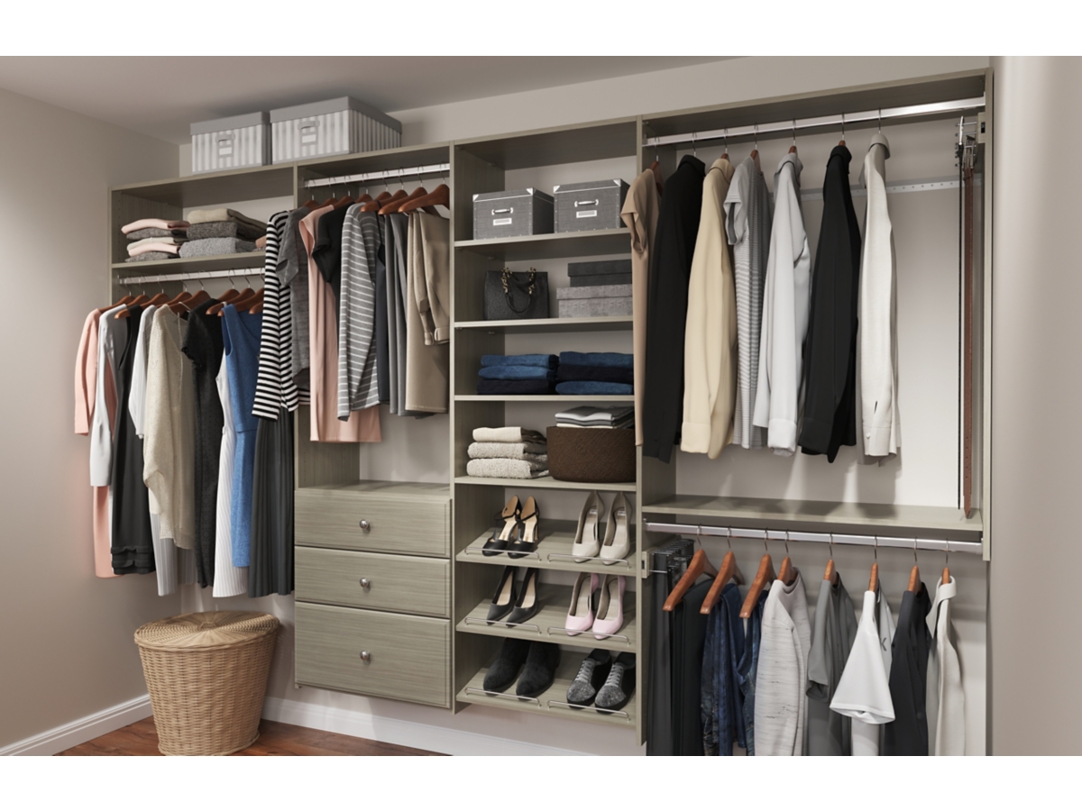 EasyFit Dual Tower Closet Organization System 72-120 Adjustable Width