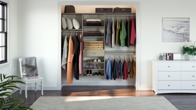 EasyFit Closet Storage Solutions 85" W Weathered Gray Perfect Fit Closet Kit, Weathered Gray, large