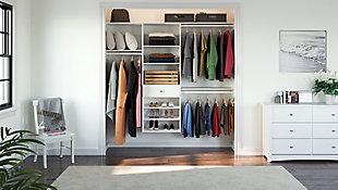 EasyFit Closet Storage Solutions 85" W White Perfect Fit Closet Kit, White, large