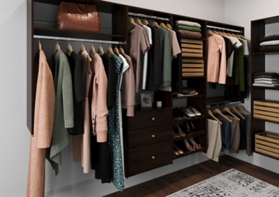 Easyfit Closet Storage Solutions 120 D X 84 W Truffle L Shaped Closet Kit Ashley Furniture Homestore