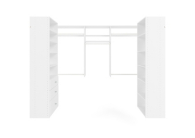 EasyFit Closet Storage Solutions 48" D X 96" W White U-Shape Closet Kit, White, large
