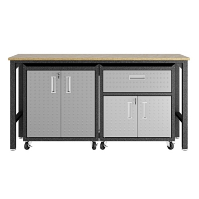 Manhattan Comfort 3-Piece Fortress Garage Cabinet and Worktable 2.0, , large