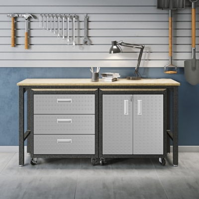 Manhattan Comfort 3-Piece Fortress Garage Cabinet and Worktable 3.0, , rollover