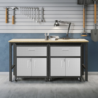 Manhattan Comfort 3-Piece Fortress Garage Cabinet and Worktable 4.0, , rollover