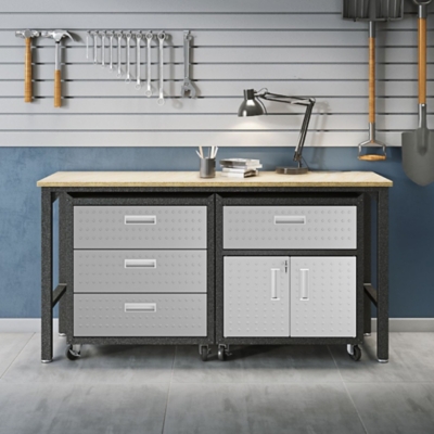 Manhattan Comfort 3-Piece Fortress Garage Cabinet and Worktable 5.0, , rollover