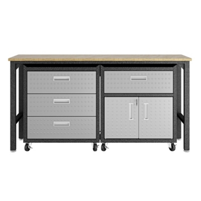 Manhattan Comfort 3-Piece Fortress Garage Cabinet and Worktable 5.0, , large
