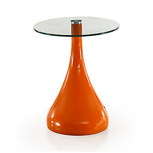 The Lava accent table melds high class minimalism with funky modern styling. The tempered glass top is perfect for any book or beverage, while the cascading sculptured base maintains a secure, low-profile foundation. Brightly colored, and conducive to open light flow, the Lava accent table is the perfect way to infuse your home with character.Modern End Table Perfect for Living Room Use. | Measures: 19.7 in. Length, 20.9 in. Height, 19.7 in. Depth. | Base Made of High Quality ABS. | Tempered Glass Table Top. | Curved Colorful Base Adding a Fashion Statement to Any Room Environment. | 0 | 0 | Minimal Assembly Required. All Hardware Included.