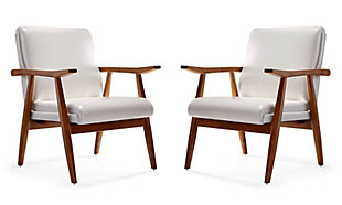 Manhattan Comfort Arch Duke Accent Chair (Set of 2), White/Amber, large
