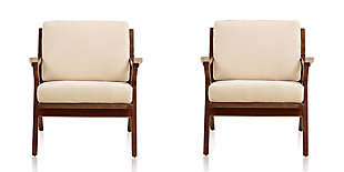 Manhattan Comfort Martelle Chair (Set of 4), Cream/Amber, large
