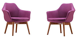 Manhattan Comfort Cronkite Accent Chair (Set of 2), Plum/Walnut, large