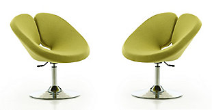 Manhattan Comfort Perch Chair (Set of 2), Green/Polished Chrome, large