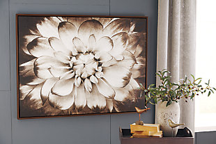Nature’s beauty is incomparable. The Phiala wall art captures the essence of a blooming flower in striking brown sepia tones. Grand four-foot wide scale centers your room with a quality focal point.Framed gallery wrapped canvas | D-ring bracket hanger | Clean with soft, dry cloth