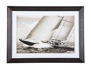 Express your great taste and wanderlust with the Jaxton black and white framed print. Captivating nautical image is a splash of brilliance, whether gracing wall space in your den, home office or living room.Black and white print on paper | Single mat | Glass-front black frame | D-ring bracket hanger | Clean with a soft, dry cloth