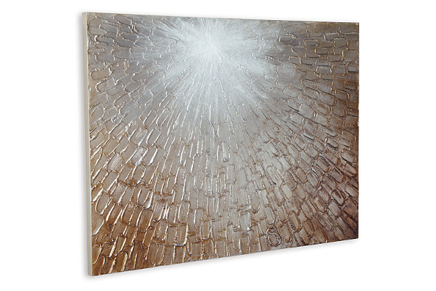 Shed light on the beauty of modern abstracts with the Elaina gallery wrapped canvas wall art. Enriched with hand-painted details for textural interest, this gallery-style piece proves that high-end art can be comfortably affordable.Gallery wrapped canvas wall art | Hand-painted details | Gray/brown/white palette | D-ring bracket | For horizontal hanging