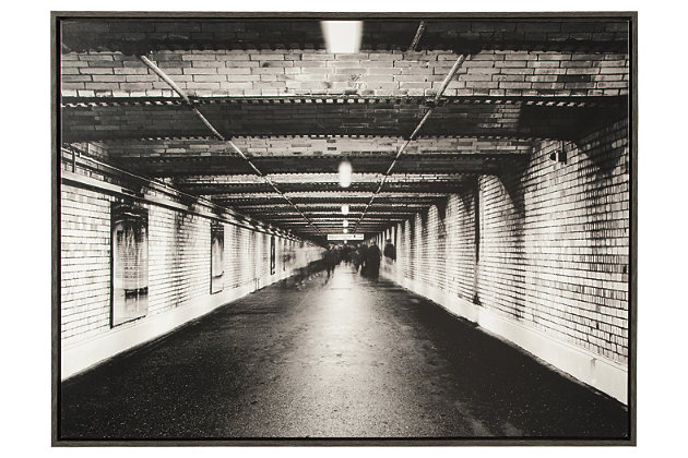 Param framed wall art is the missing link to your urban industrial home. Black and white tunnel is a never-ending enigma of bricks, adding depth and dimension to the room where it's placed. A perfect illusion for small spaces.Framed gallery wrapped canvas | Sawtooth hanger | Clean with soft, dry cloth