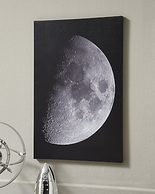 Over the moon for black and white photography? You’re sure to find the Draco wall art out of this world. Satellite view of the moon is nothing short of spectacular.Gallery wrapped canvas | Unframed | Sawtooth hanger | Clean with a soft, dry cloth