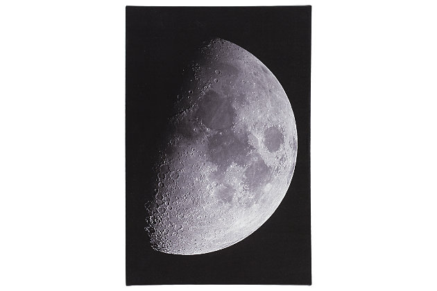 Over the moon for black and white photography? You’re sure to find the Draco wall art out of this world. Satellite view of the moon is nothing short of spectacular.Gallery wrapped canvas | Unframed | Sawtooth hanger | Clean with a soft, dry cloth
