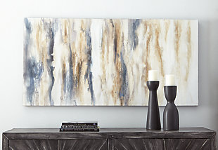 Create a relaxing scene incorporating the neutral colors and textural beauty of Joely wall art. Embellished with texture, shades of blue and tan mix to deliver a modern art masterpiece. Hang horizontally or vertically—ideal for complementing any decor, especially a modern decor.Gallery wrapped canvas | Hand-painted in shades of blue and tan | Due to hand-painting, no two will be exactly the same | D-ring bracket hanger | Hang vertically or horizontally | Clean with a soft, dry cloth