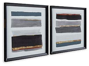 Abstract and graphic, the Hallwood set of framed art provides sophisticated images for your space. Hang these pieces anywhere you want to add an urban vibe.Framed print | Set of 2 | Abstract design in shades of black, gray, blue, orange and white | Glass front | D-ring hanger | Ready to hang