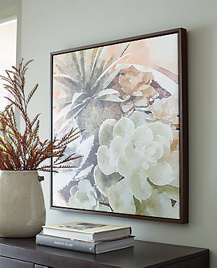 Modern and hip, the Markita gallery-wrapped canvas adds a cool simplicity to your space. This lovely image is easy to hang and adds a cool trendy vibe to your walls.Gallery wrapped canvas | Succulent design in multiple colors | D-ring hanger | Framed and ready to hang