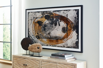 Clefting Wall Art, Black/Caramel/Tan