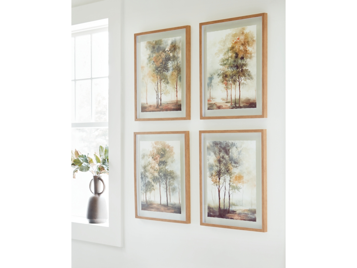 Bryneford Countryside Trees Wall Art (Set of 4) | Ashley