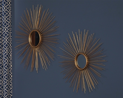 A8010054 Doniel Accent Mirror (Set of 2), Antique Gold Fini sku A8010054