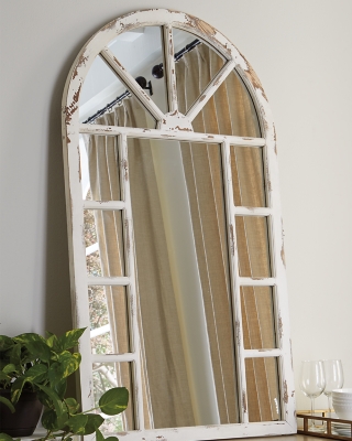 A8010069 Divakar Accent Mirror, Antique White sku A8010069