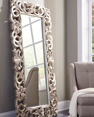 A8010123 Lucia Floor Mirror, Antique Silver Finish sku A8010123