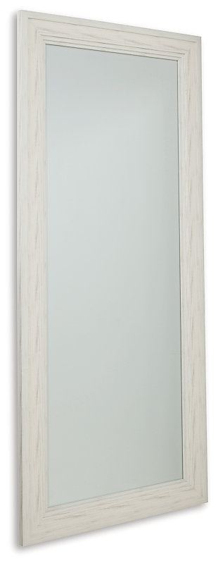Jacee Floor Mirror, Antique White, large