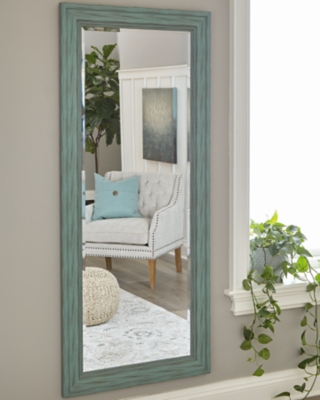 Jacee Floor Mirror, Antique Teal