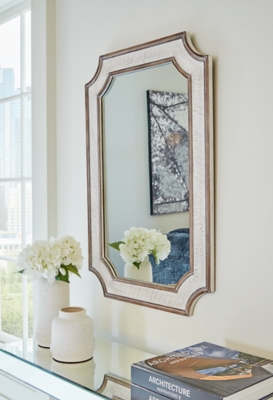 A8010314 Howston Accent Mirror, Antique White sku A8010314