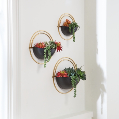 Tobins Indoor/Outdoor Wall Planter (Set of 3) | Ashley - Outdoor Wall Planter Set