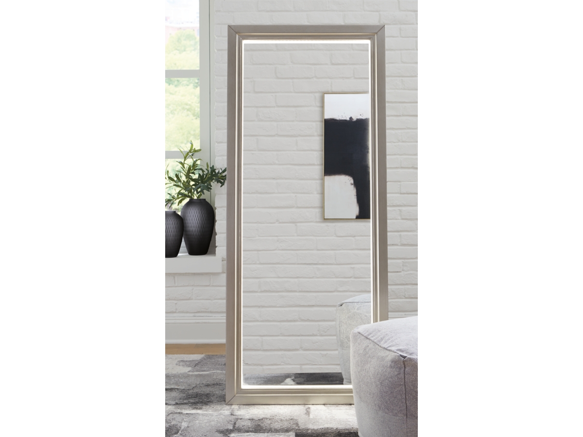 mirror mirrorアイボリー ストラップレス ブライダルインナー Signature Design by Ashley Mirrors Evesen Floor Standing