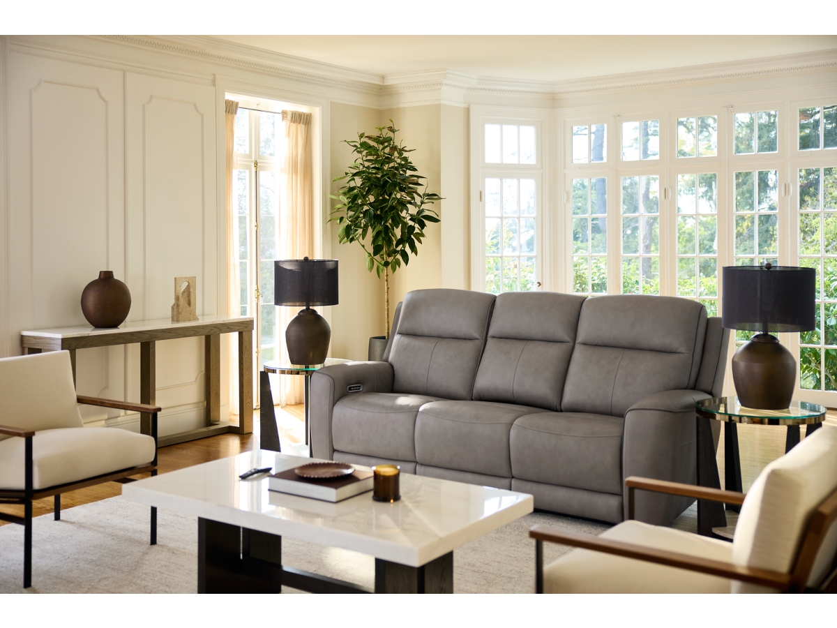 5Z-Relaxation Dual Power Leather Reclining Sofa | Ashley