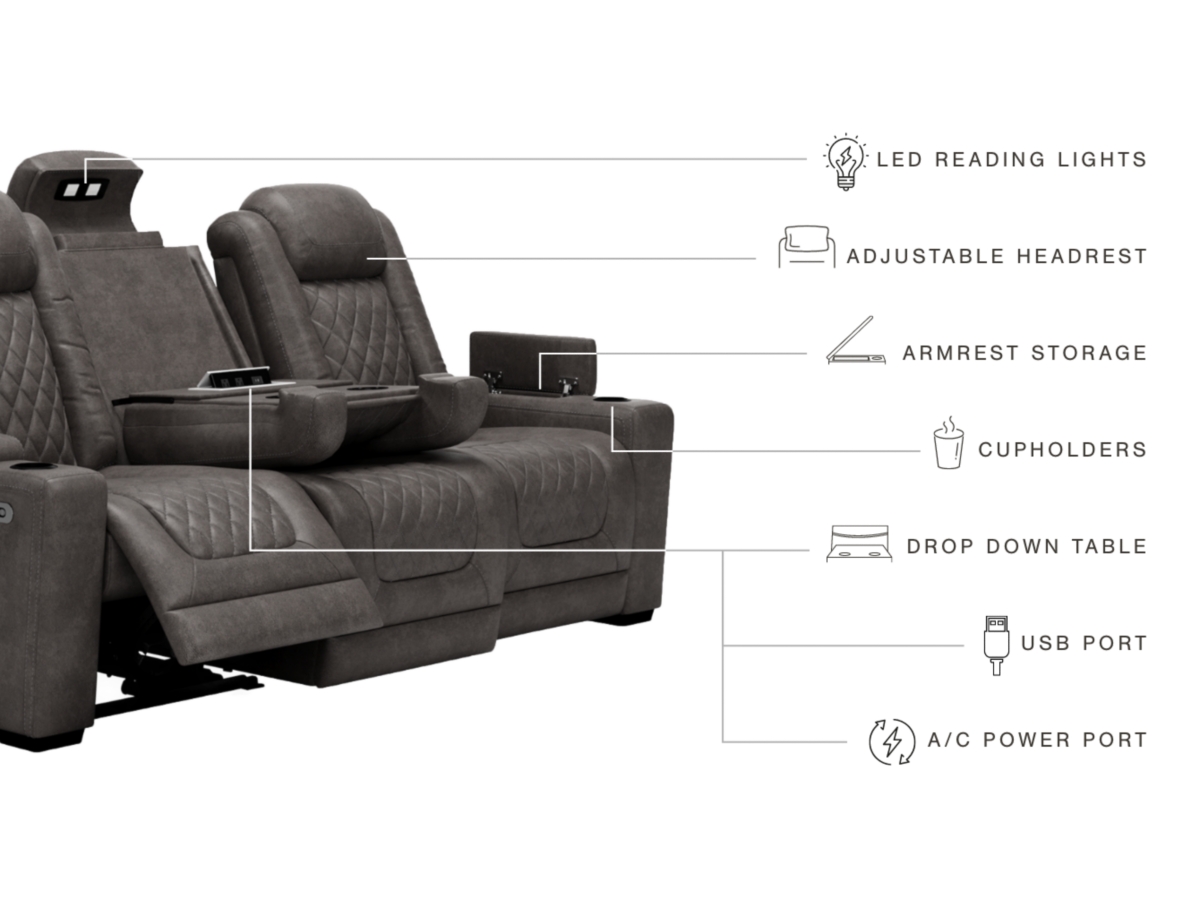 HyllMont Power Reclining Sofa - Gray