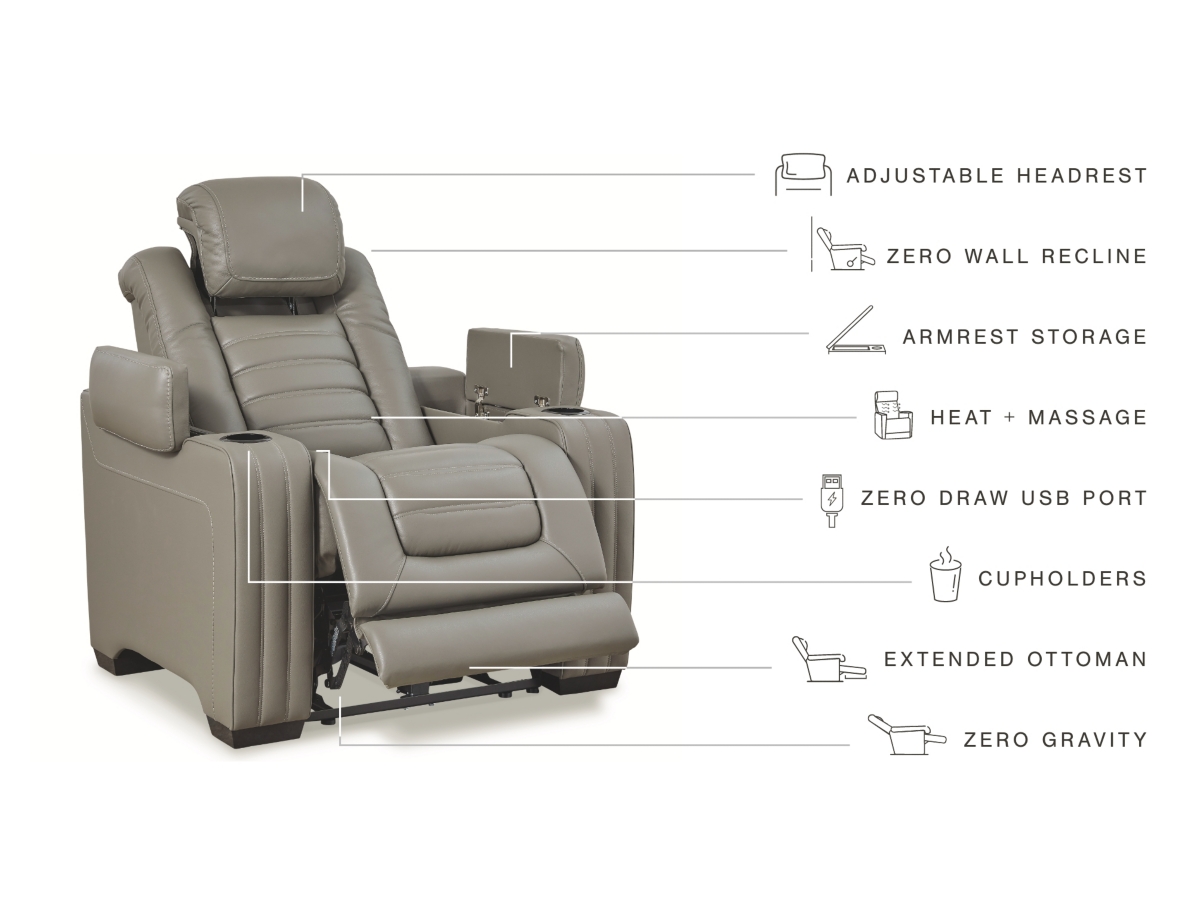 Gravity Fabric Triple Motor Swivel Recliner Chair - Luxury - Delux Deco