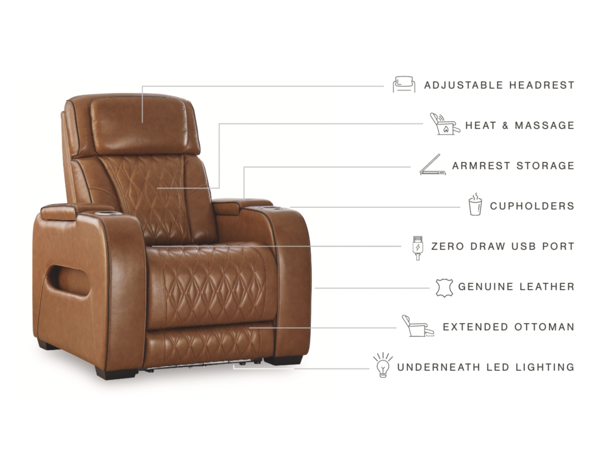 Boyington Dual Power Leather Recliner | Ashley