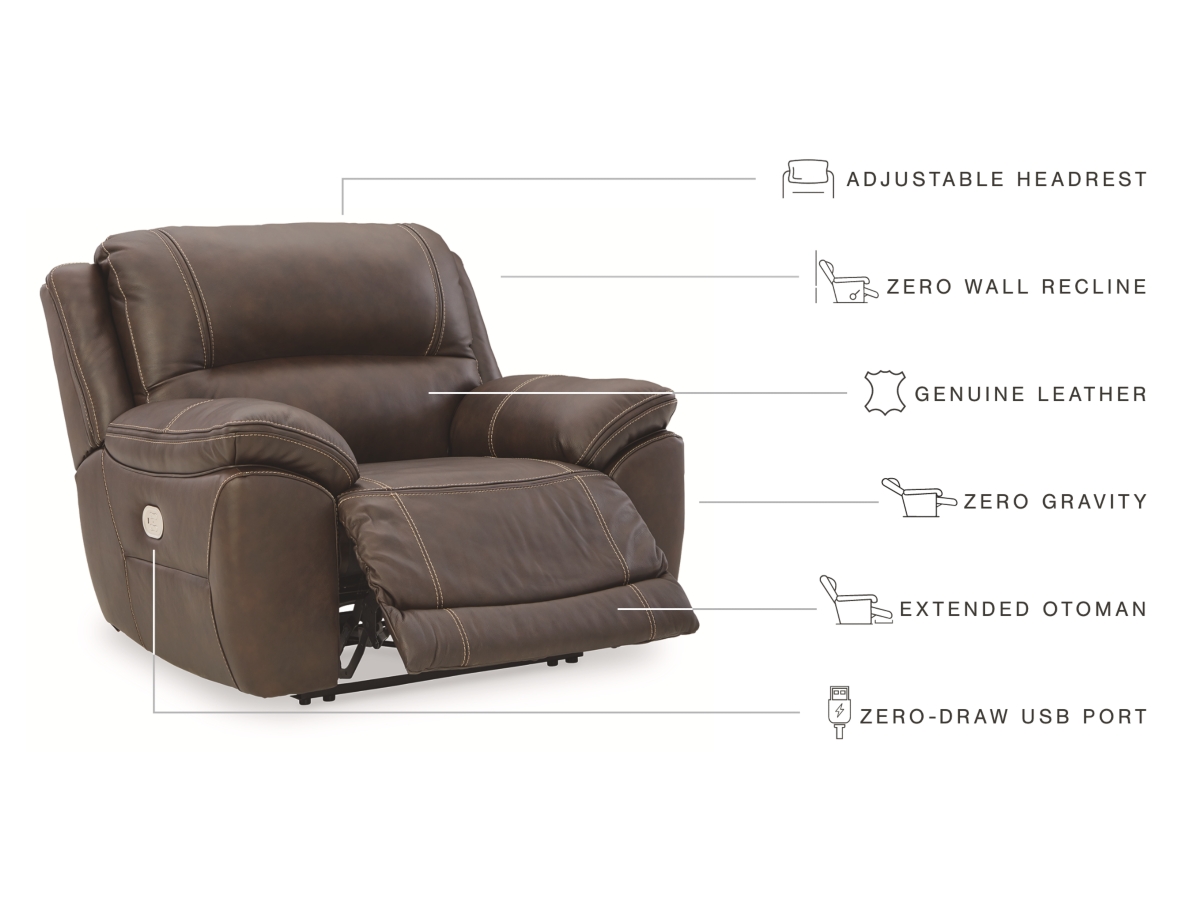 マリークレア　アシュレイチャッド Dunleith Oversized Dual Power Leather Recliner | Ashley