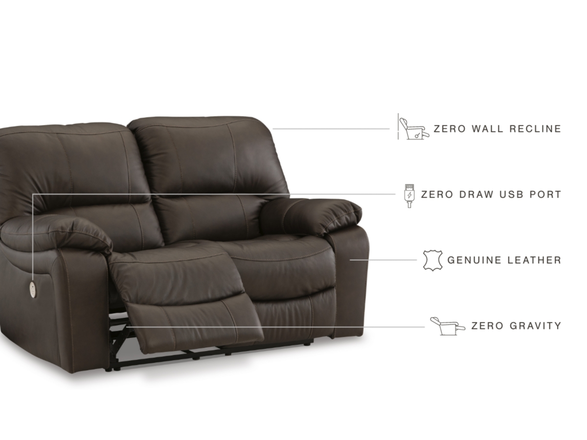 Leesworth Power Leather Reclining Loveseat Ashley