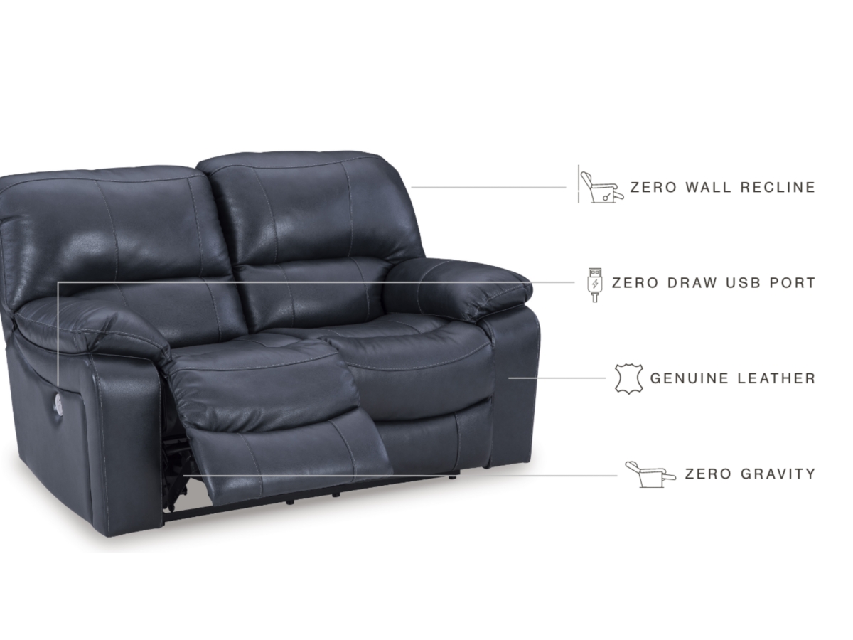 Leesworth Power Leather Reclining Loveseat | Ashley