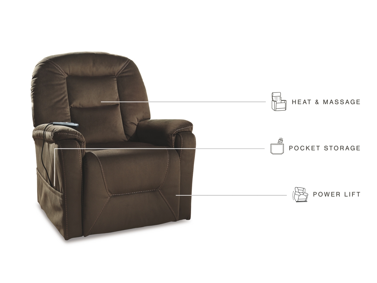 Signature Design by Ashley Samir 2080112 Power Lift Recliner with Massage  and Heat, Wayside Furniture & Mattress