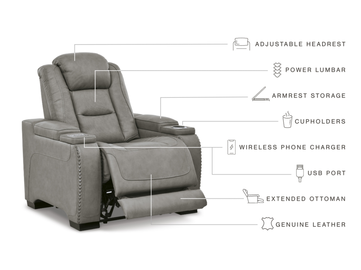 The Man-Den Triple Power Leather Recliner Ashley