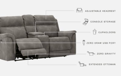 Next-Gen DuraPella Dual Power Reclining Loveseat with Console | Ashley