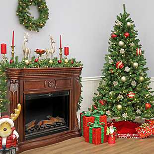 National Tree Company National Tree North Valley Spruce Christmas Bundle with 4.5 ft Clear Light Tree, , rollover