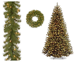 National Tree Company National Tree North Valley Spruce Christmas Bundle with 6.5 ft Clear Light Tree, , large