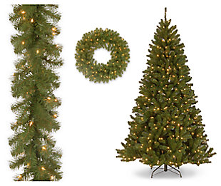 National Tree Company National Tree North Valley Spruce Christmas Bundle with 7.5 ft Clear Light Tree, , large