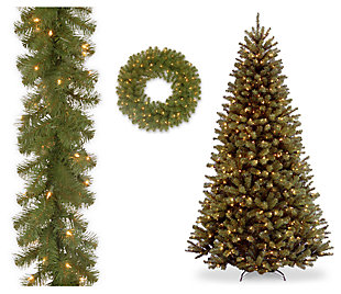 National Tree Company National Tree North Valley Spruce Christmas Bundle with 9 ft Clear Light Tree, , large